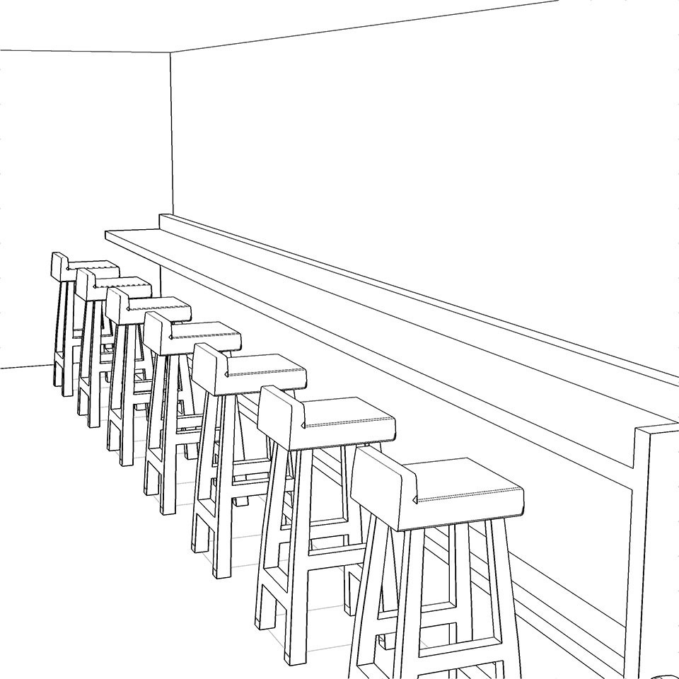 【3DCG素材】カフェの店内