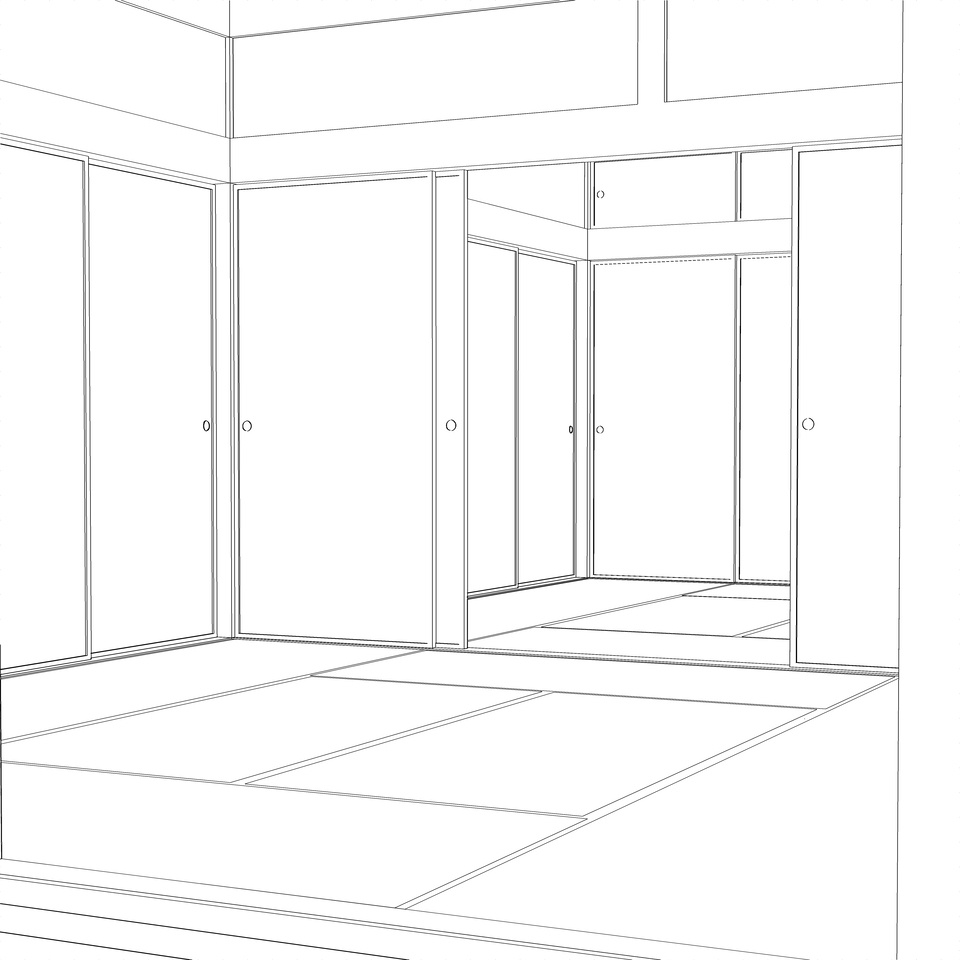 【3DCG素材】和室+縁側