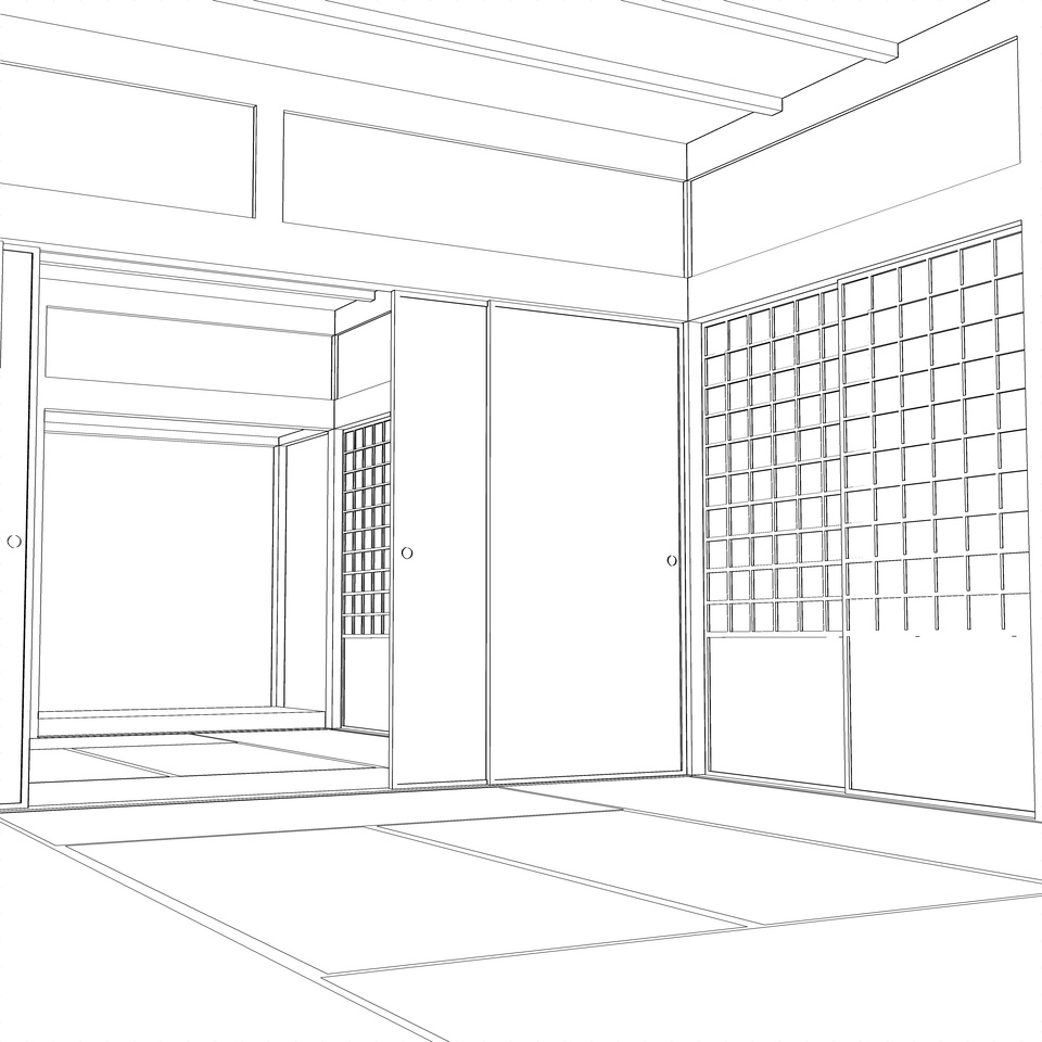 【3DCG素材】和室+縁側