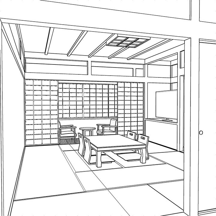 【3DCG素材】旅館の部屋