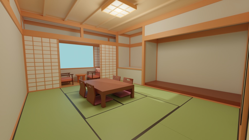 【3DCG素材】旅館の部屋