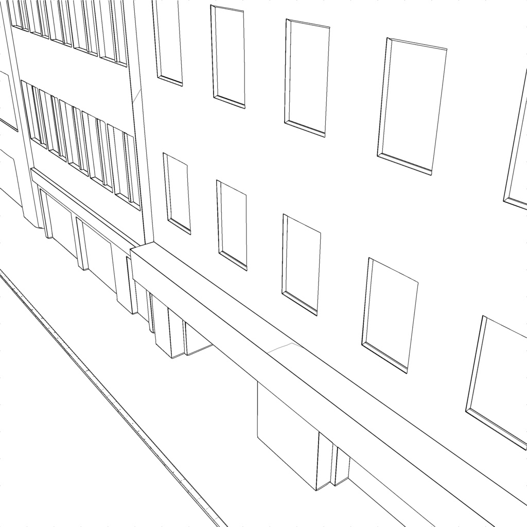 【3DCG素材】雑居ビル