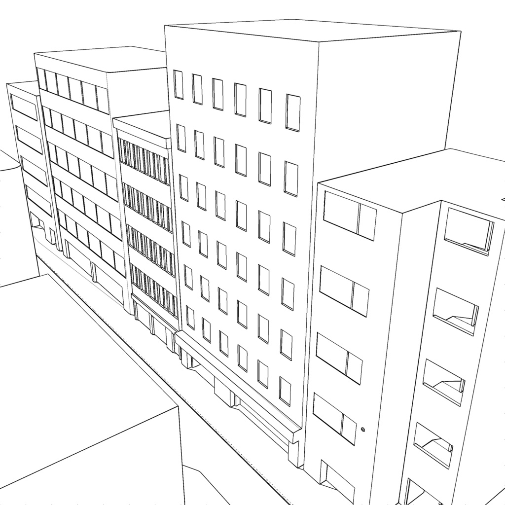 【3DCG素材】雑居ビル