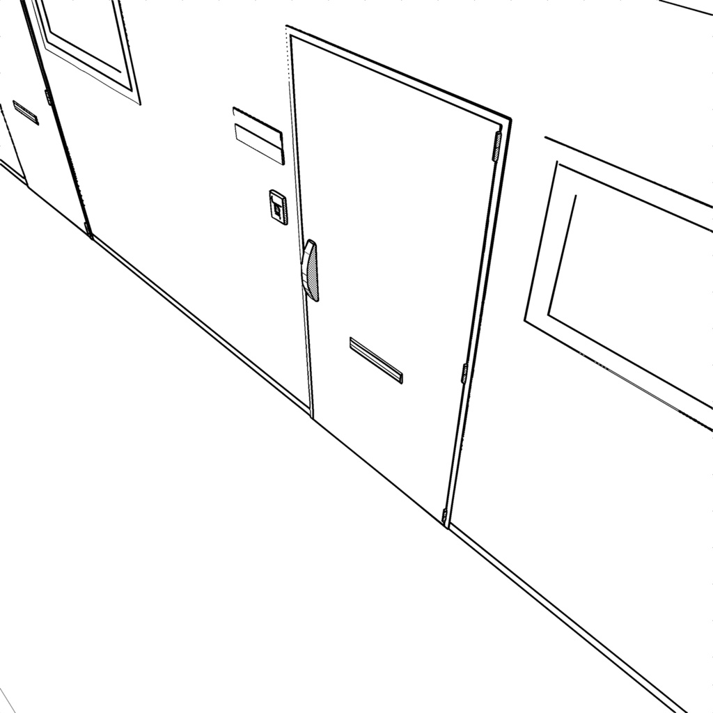 【3DCG素材】マンションの共同廊下