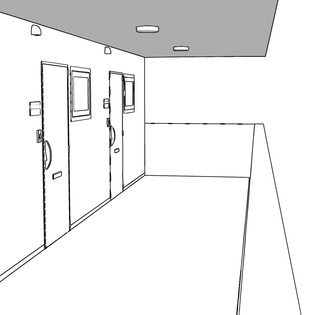 【3DCG素材】マンションの共同廊下