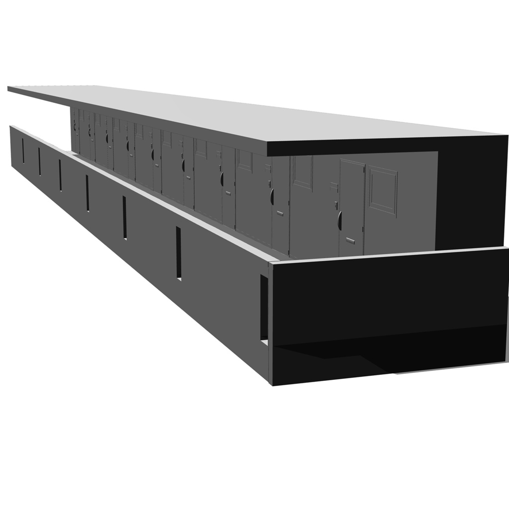 【3DCG素材】マンションの共同廊下