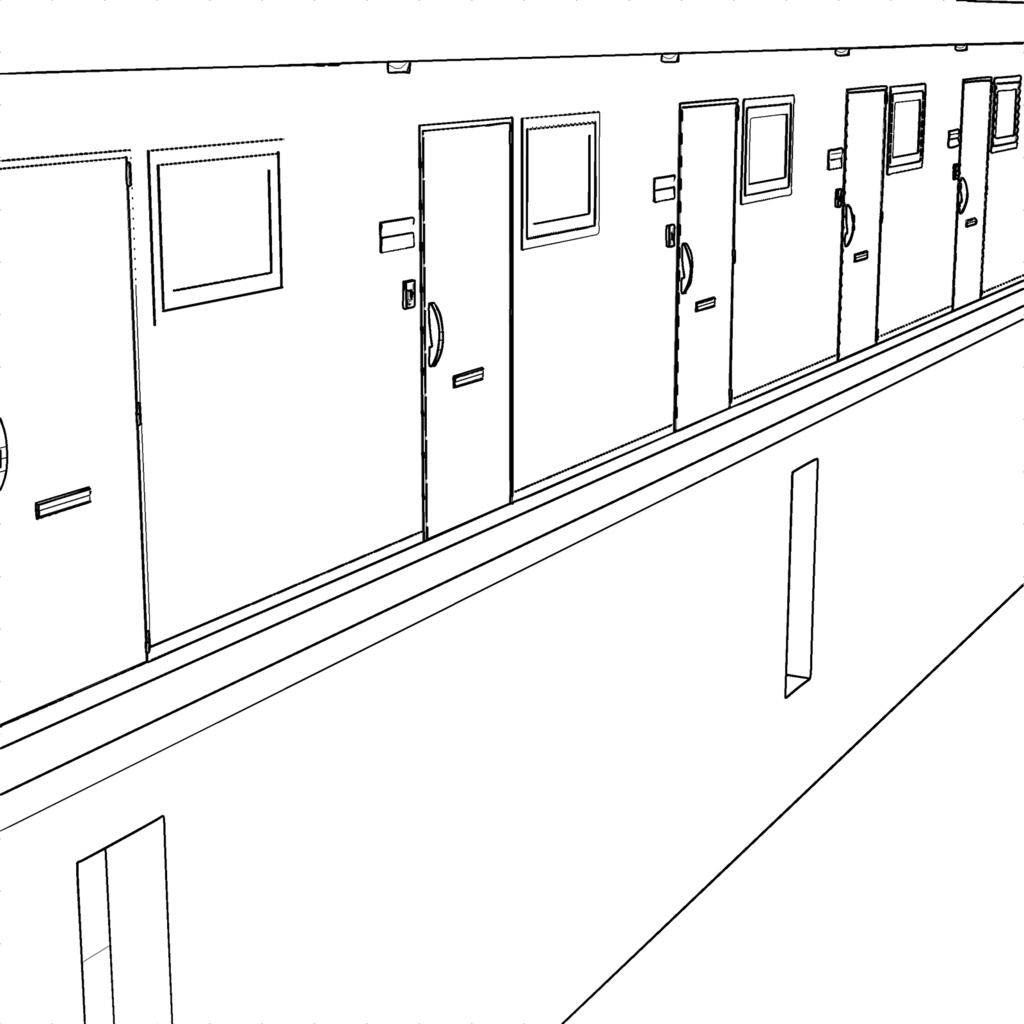 【3DCG素材】マンションの共同廊下