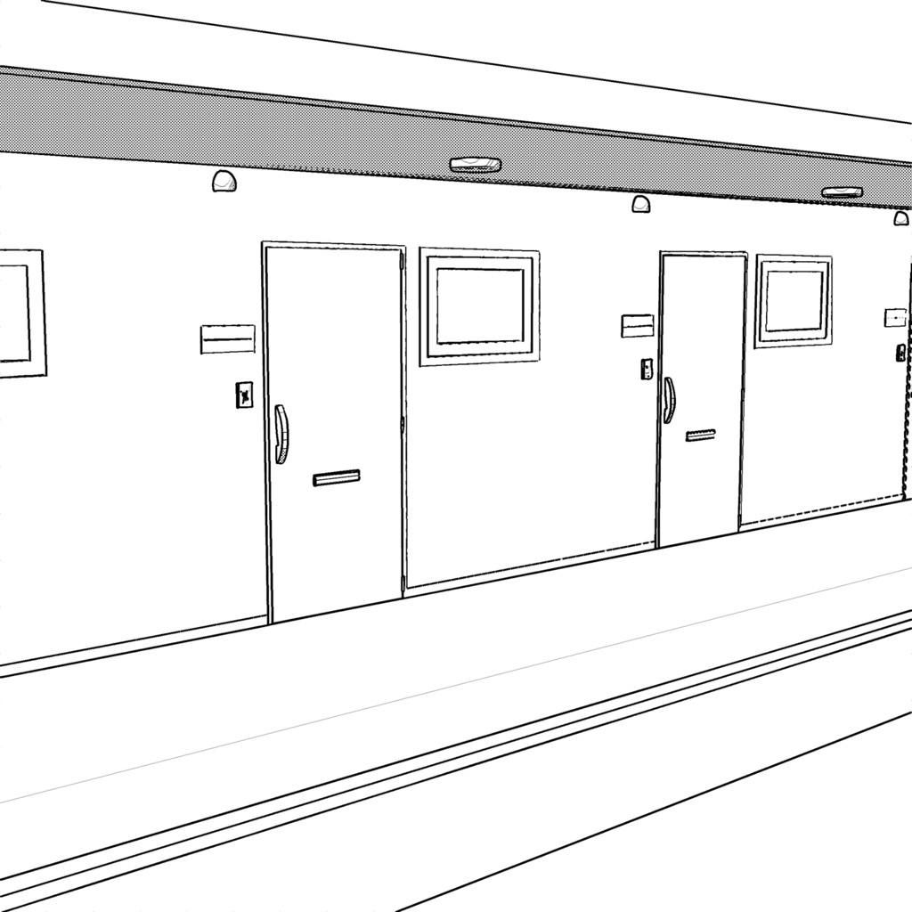 【3DCG素材】マンションの共同廊下