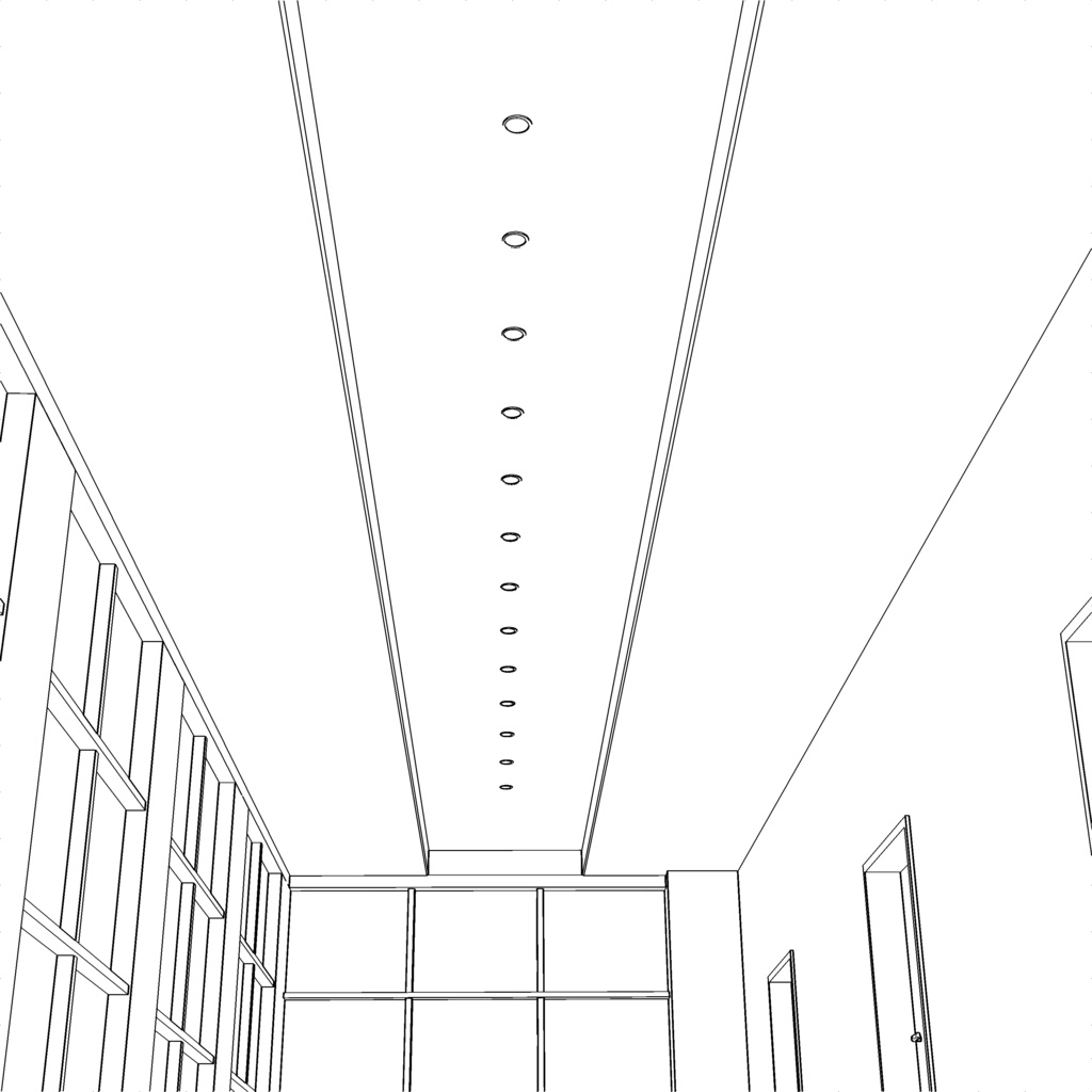 【3DCG素材】オフィスビルの廊下