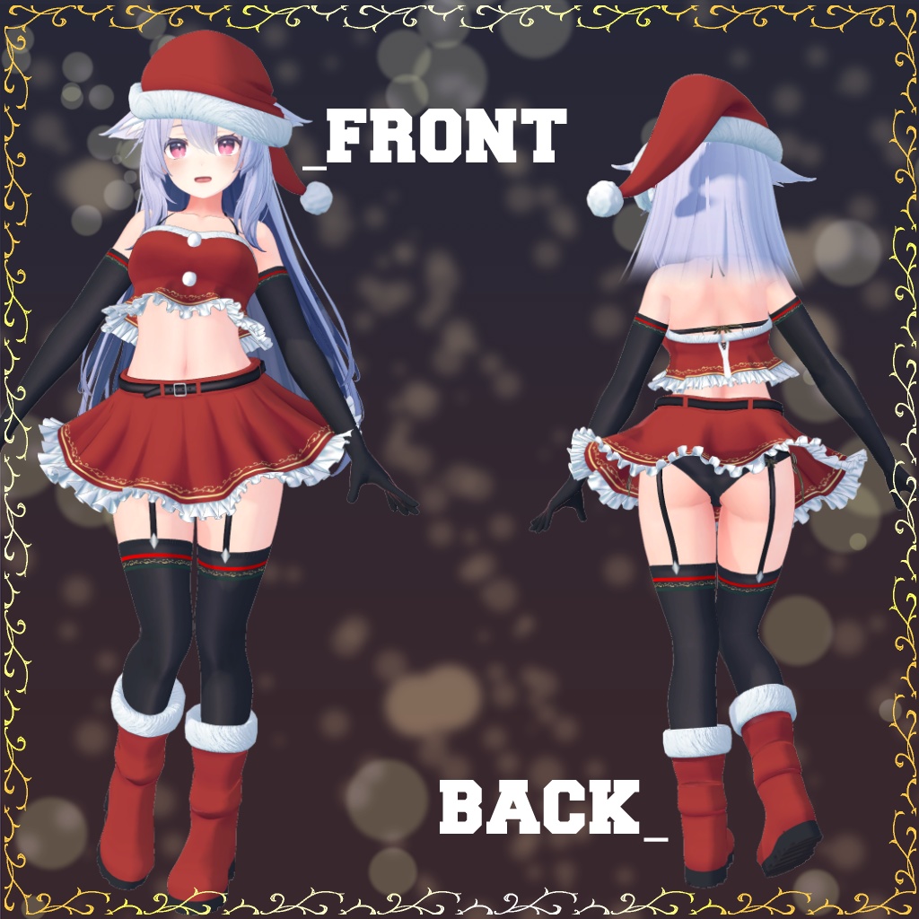 【メリノ、桔梗用】衣装モデル『サンタコス-Santa Costume-』