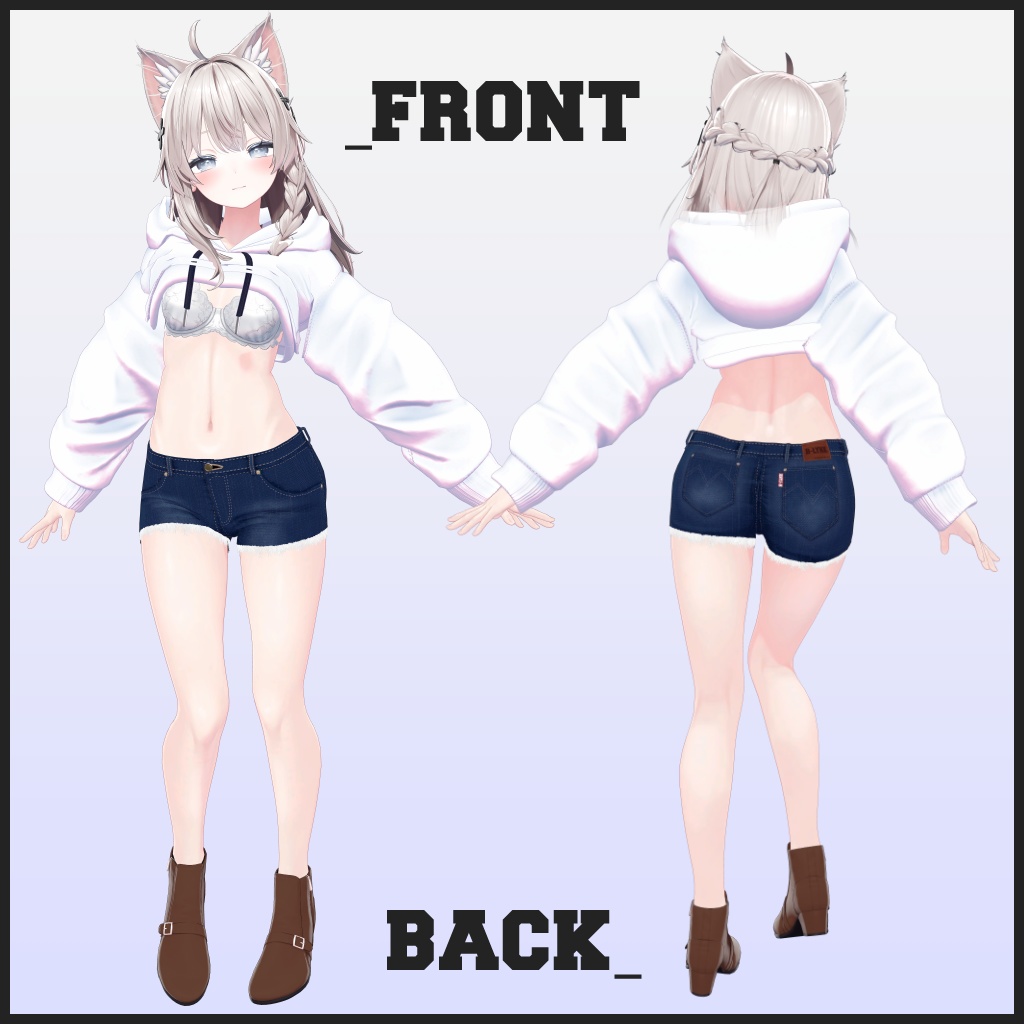 【4アバター対応】シンプルパーカーセット-Simple Parka Set-