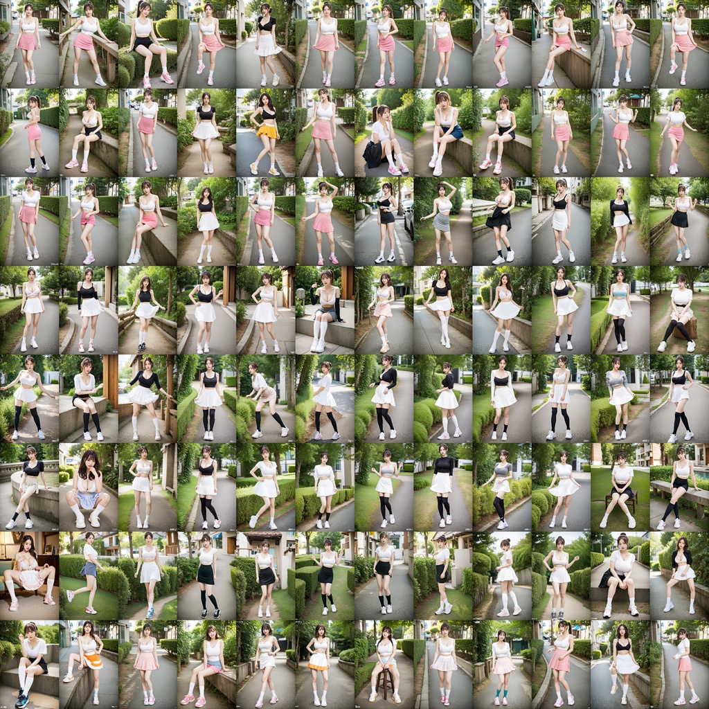 OLの休日コーデはミニスカ&ソックス&スニーカー - Office lady's holiday outfit is miniskirt, socks, and sneakers -