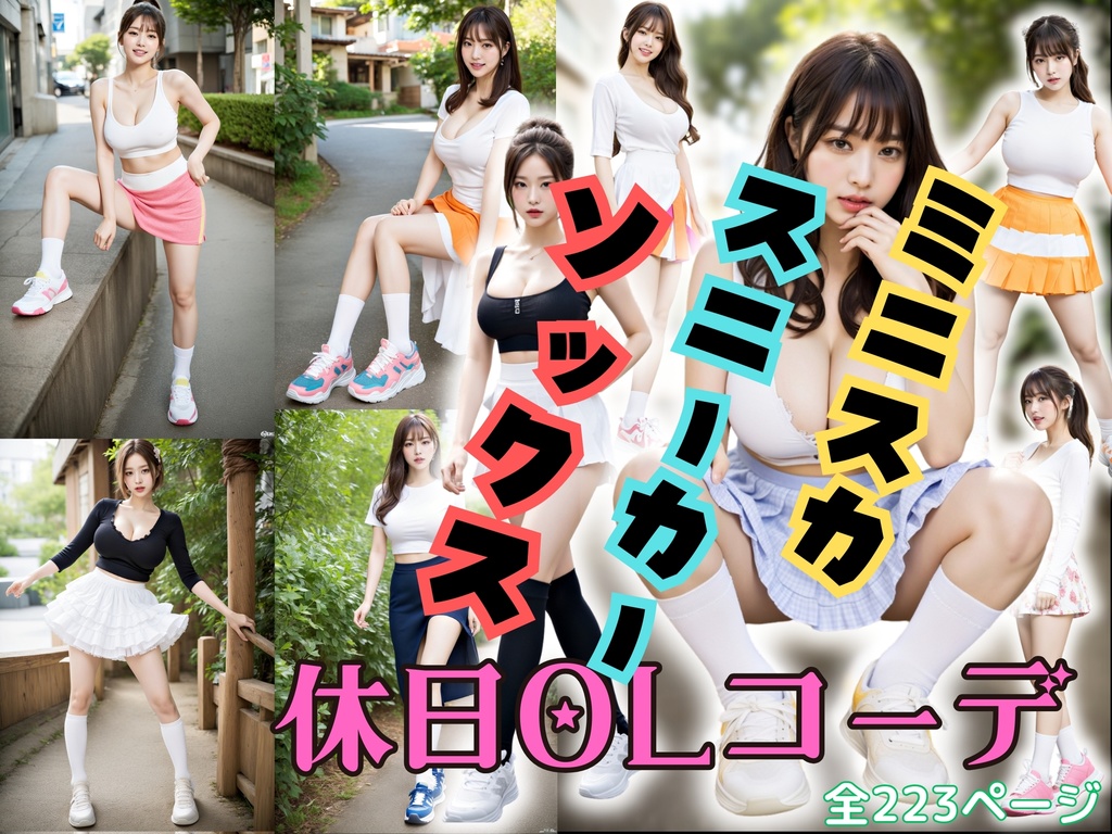 OLの休日コーデはミニスカ&ソックス&スニーカー - Office lady's holiday outfit is miniskirt, socks, and sneakers -