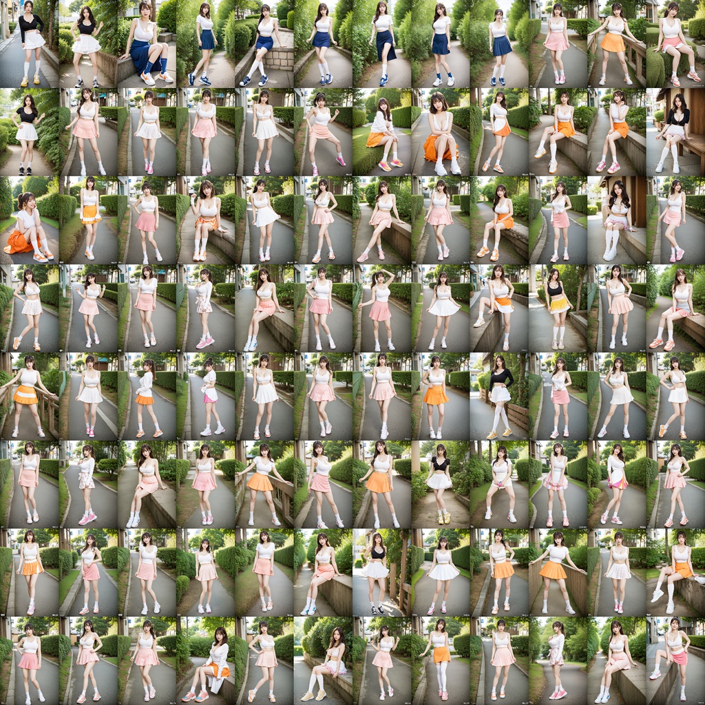 OLの休日コーデはミニスカ&ソックス&スニーカー - Office lady's holiday outfit is miniskirt, socks, and sneakers -