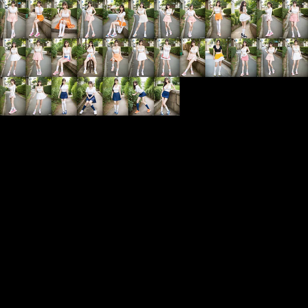 OLの休日コーデはミニスカ&ソックス&スニーカー - Office lady's holiday outfit is miniskirt, socks, and sneakers -