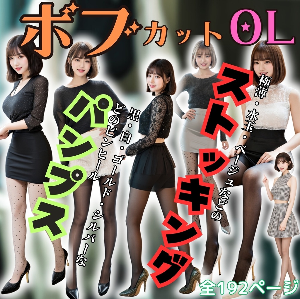 ボブカットのOLの美しすぎるスト脚とパンプス - Bob-cut office lady's beautiful legs and pumps -