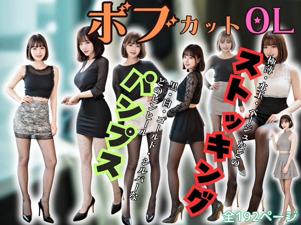 ボブカットのOLの美しすぎるスト脚とパンプス - Bob-cut office lady's beautiful legs and pumps -