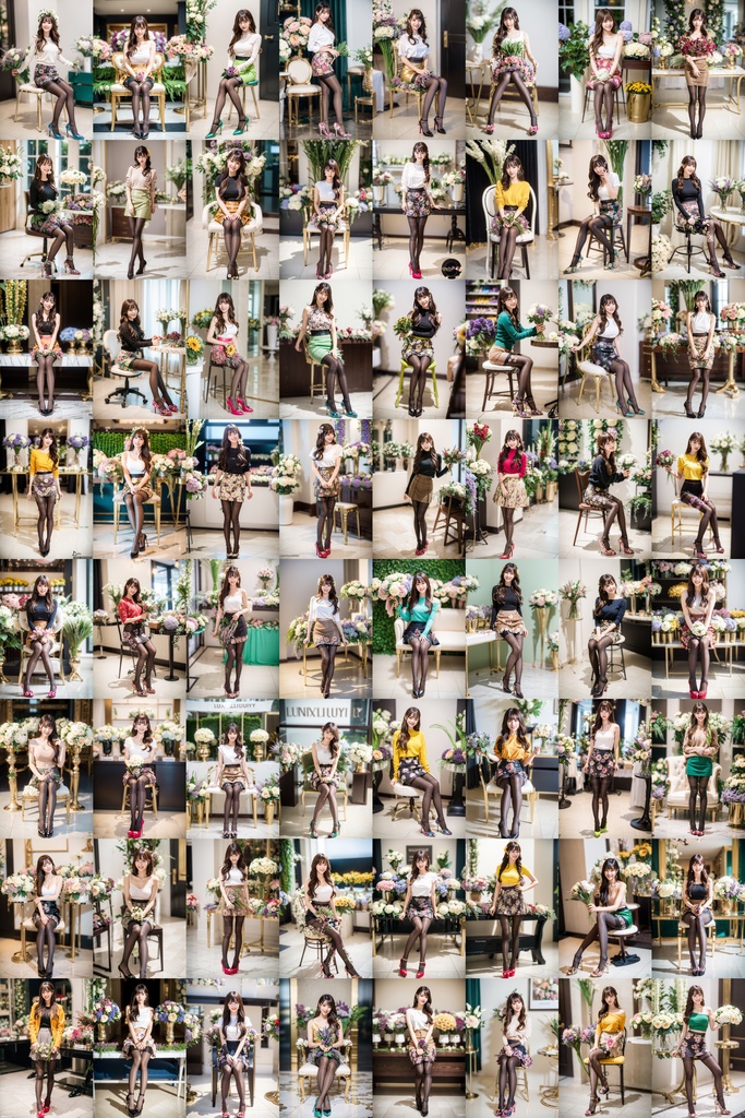 フラワーショップ店員の美脚 - Flower shop clerk's beautiful legs -