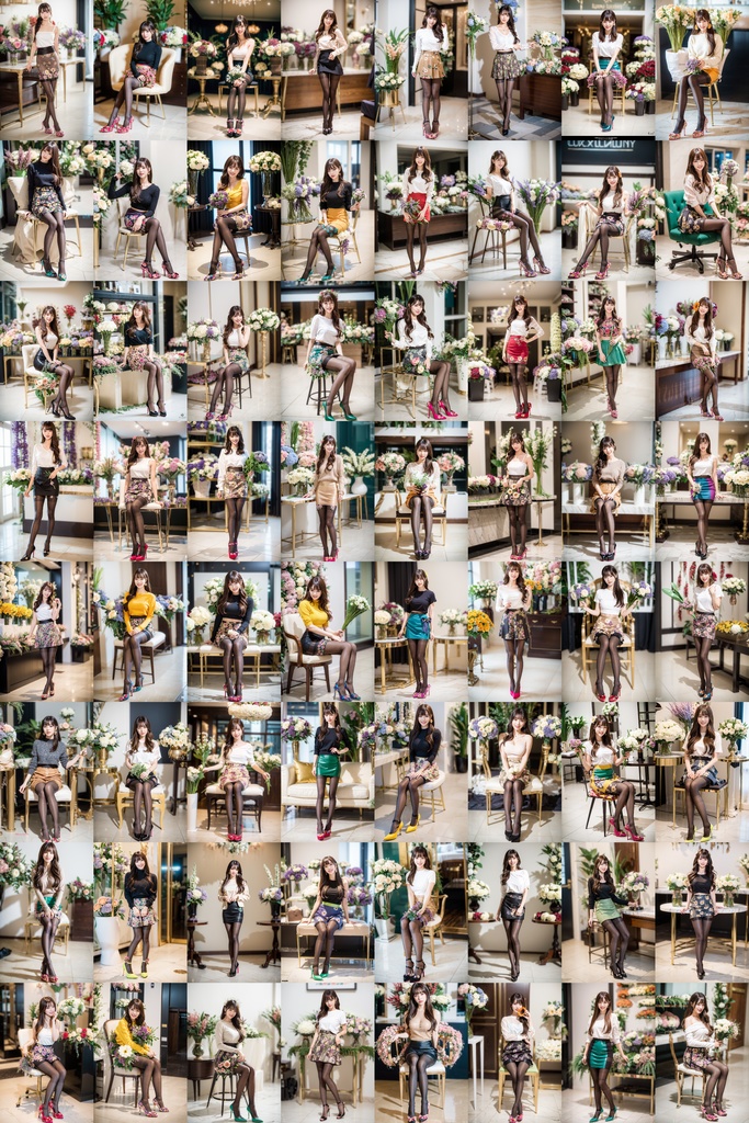 フラワーショップ店員の美脚 - Flower shop clerk's beautiful legs -