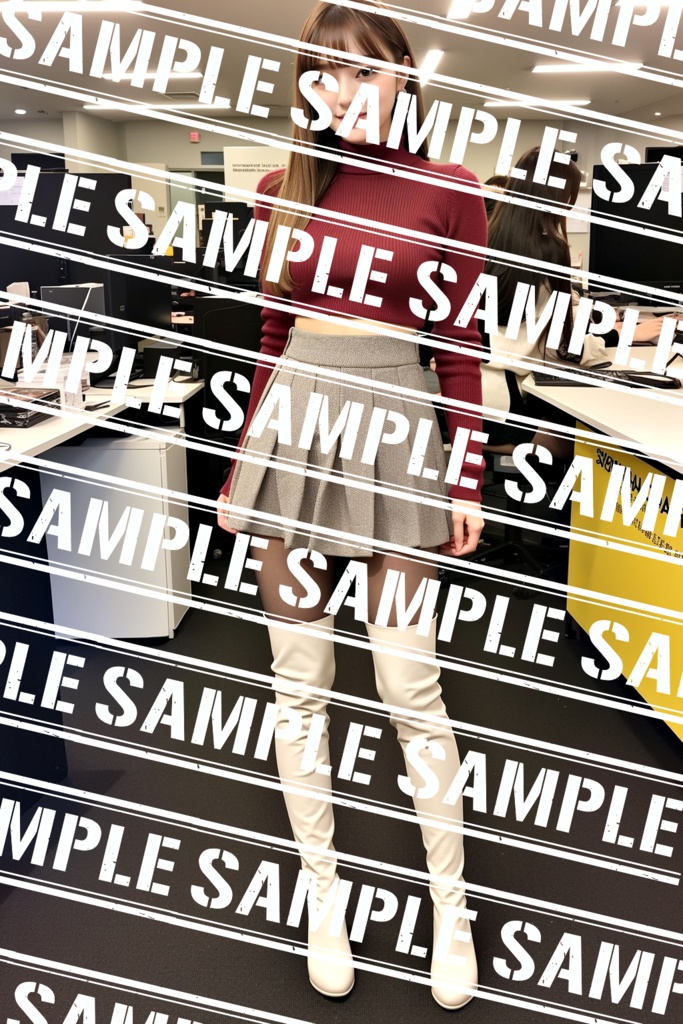 ブーツとストッキングのオフィスコーデ