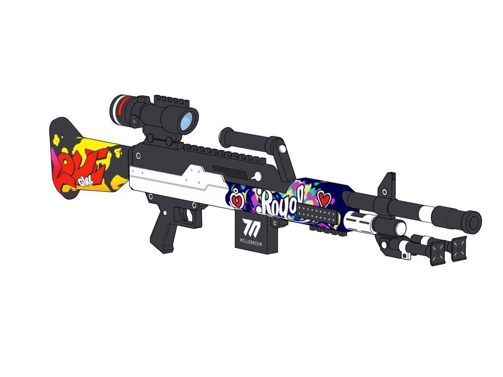 【ブルアカ】小塗 マキ 銃器 3Dモデル (CLIP STUDIO用)