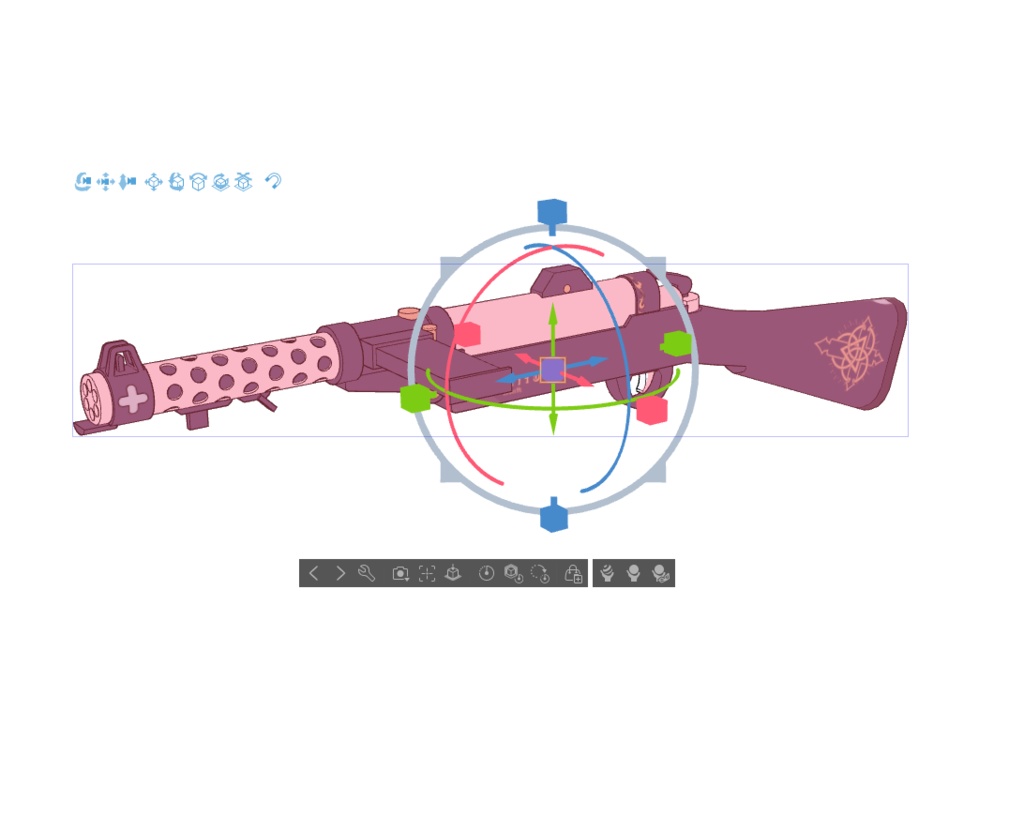 【ブルアカ】聖園 ミカ 銃器 3Dモデル (CLIP STUDIO用)