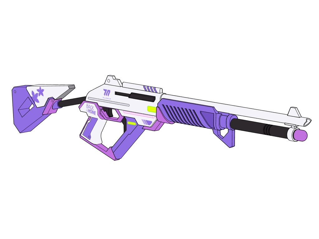 【ブルアカ】乙花 スミレ 銃器 3Dモデル (CLIP STUDIO用)