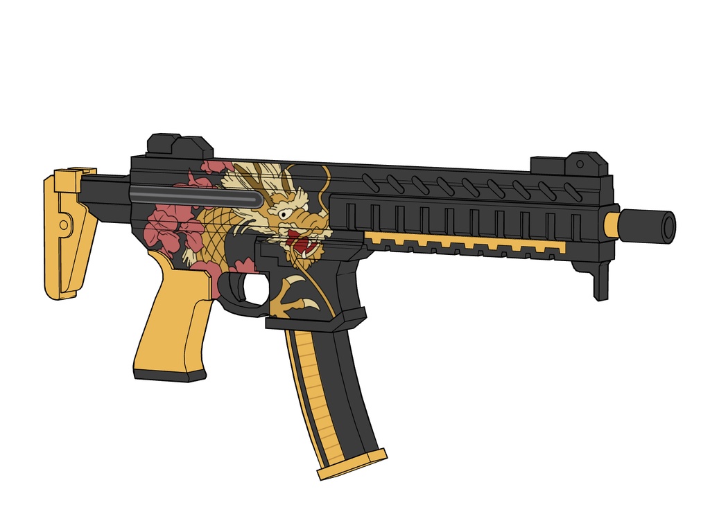 【ブルアカ】美甘 ネル 銃器 3Dモデル (CLIP STUDIO用)