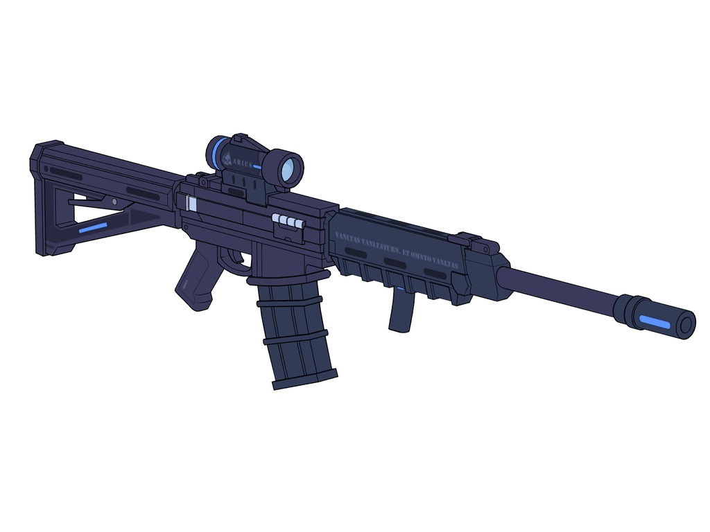 【ブルアカ】錠前 サオリ 銃器 3Dモデル (CLIP STUDIO用)