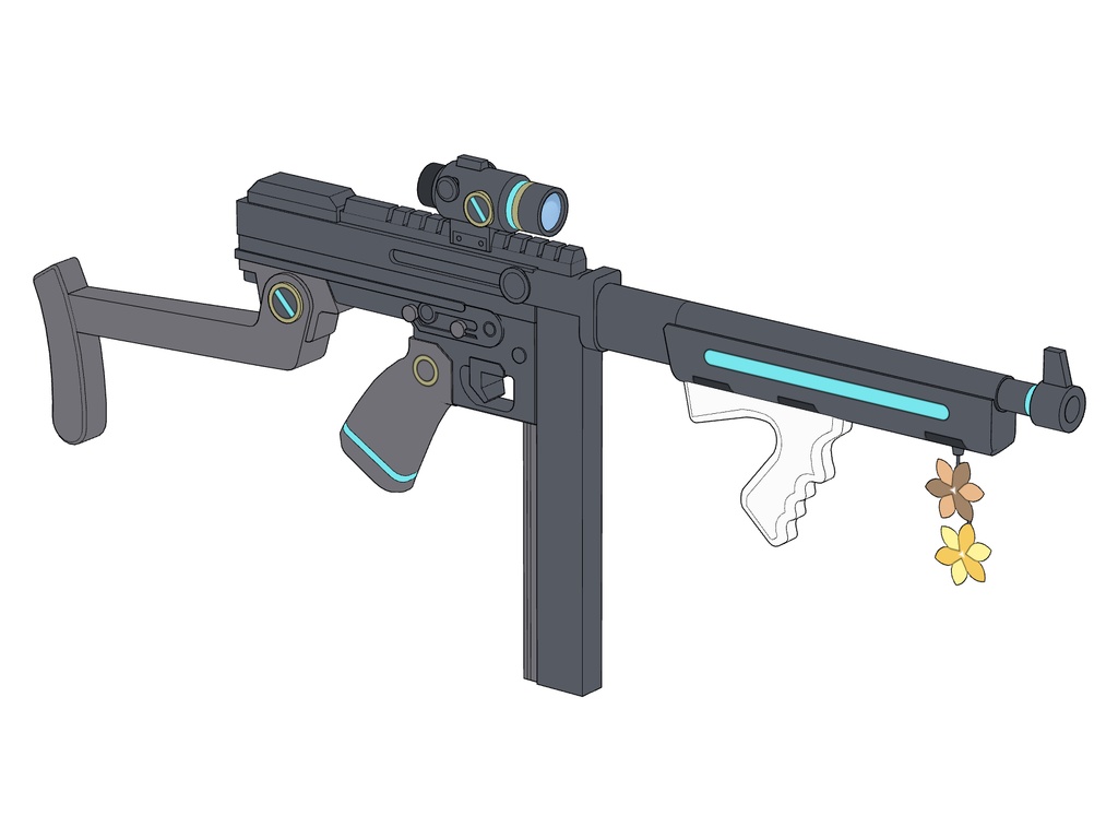 【ブルアカ】佐天涙子銃器 3Dモデル (CLIP STUDIO用)