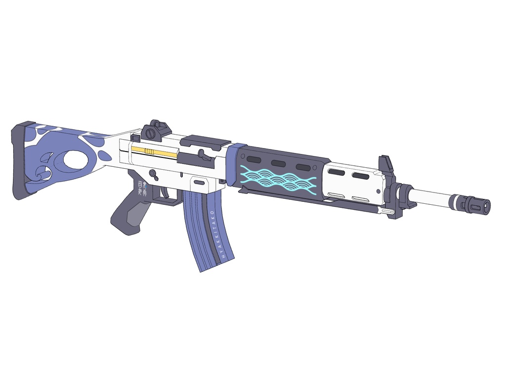 【ブルアカ】里浜 ウミカ銃器 3Dモデル (CLIP STUDIO用)