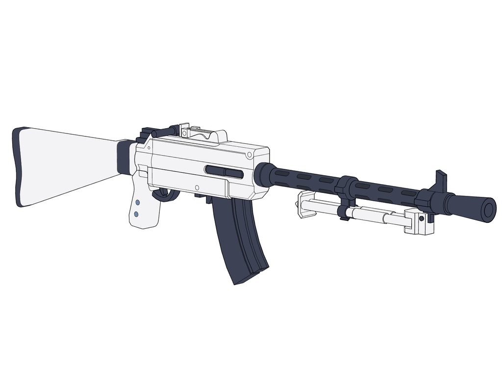 【ブルアカ】空井 サキ銃器 3Dモデル (CLIP STUDIO用)