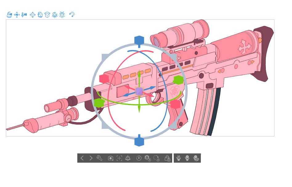 【ブルアカ】鷲見セリナ 銃器 3Dモデル (CLIP STUDIO用)