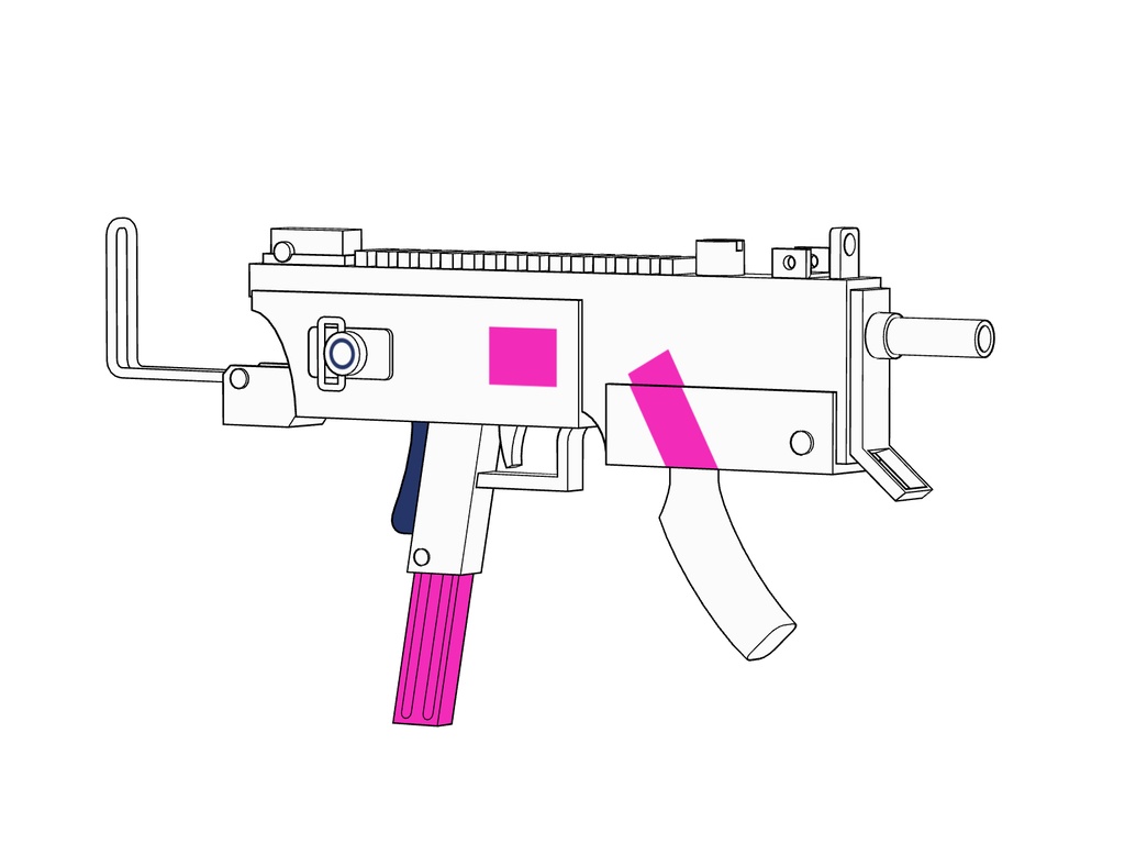 【ブルアカ】白石ウタハ 銃器 3Dモデル (CLIP STUDIO用)