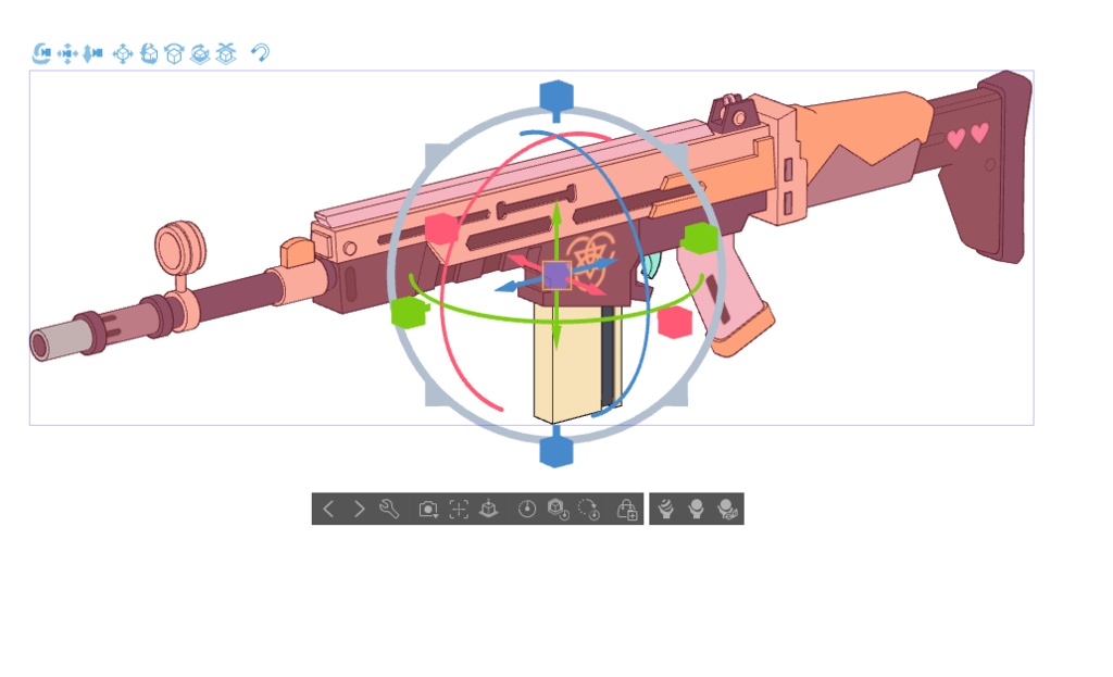 【ブルアカ】円堂 シミコ 銃器 3Dモデル (CLIP STUDIO用)