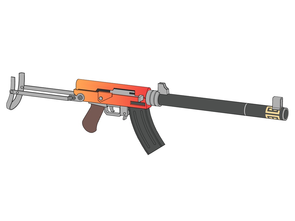 【ブルアカ】朱城ルミ 銃器 3Dモデル (CLIP STUDIO用)