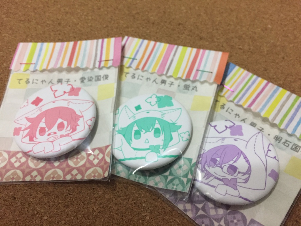 ネコミミ来派・缶バッジ&メガネ拭き(小)