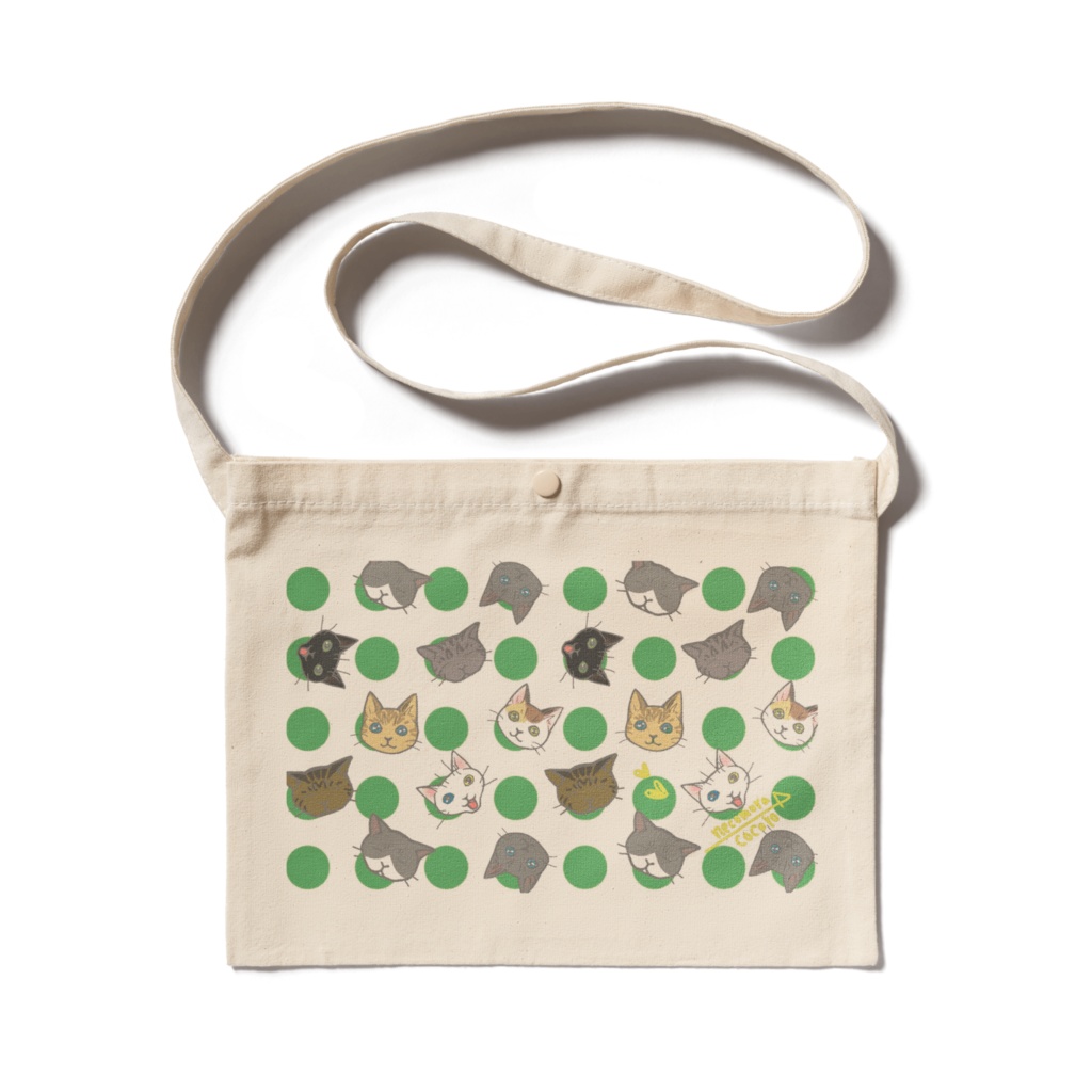 水玉にゃんこサコッシュ