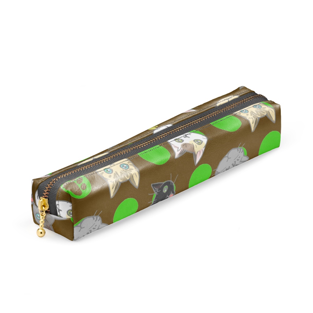 水玉にゃんこペンケース