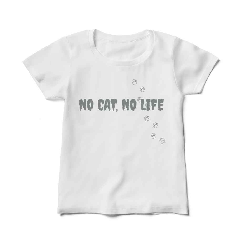 NO CAT, NO LIFE レディースTシャツ