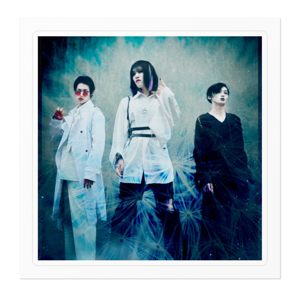 透過する花ステッカー