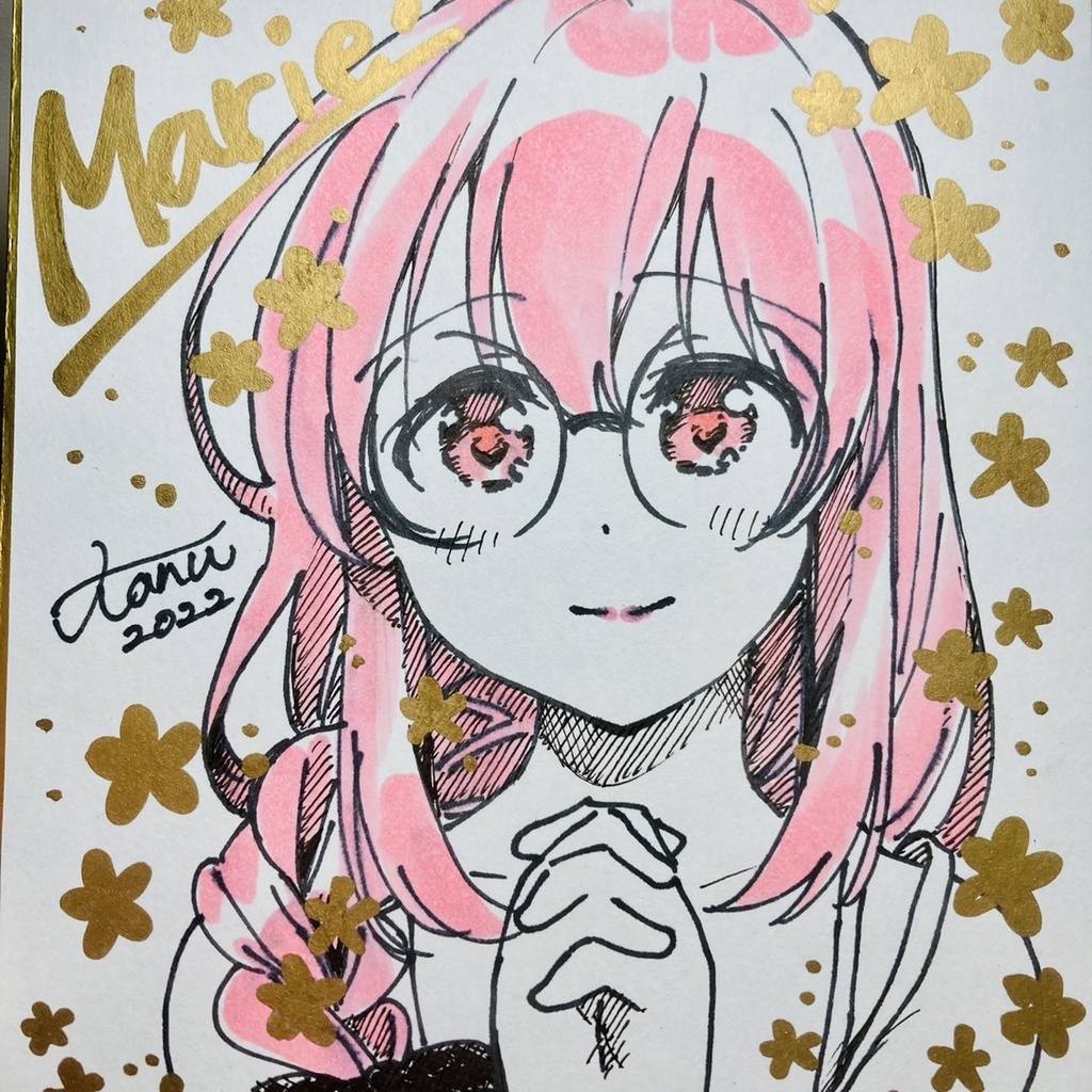 【シスプリ】手描き色紙・鞠絵