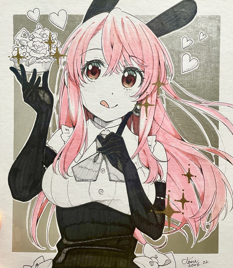【オリジナル】色紙（バラのタルト）