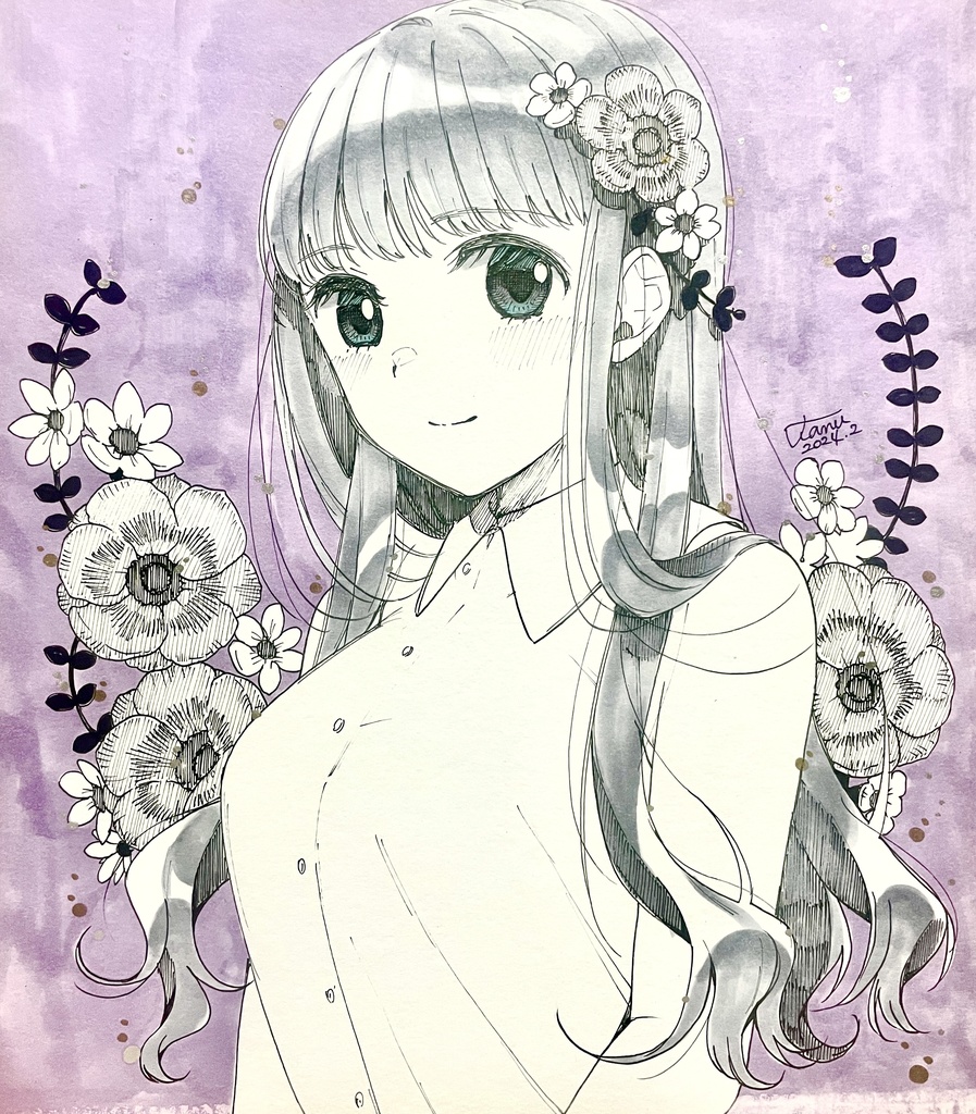 【オリジナル】色紙（アネモネ）