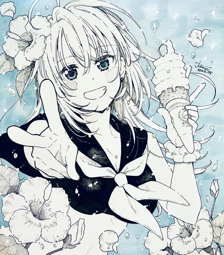 【オリジナル】リクエスト手描き色紙