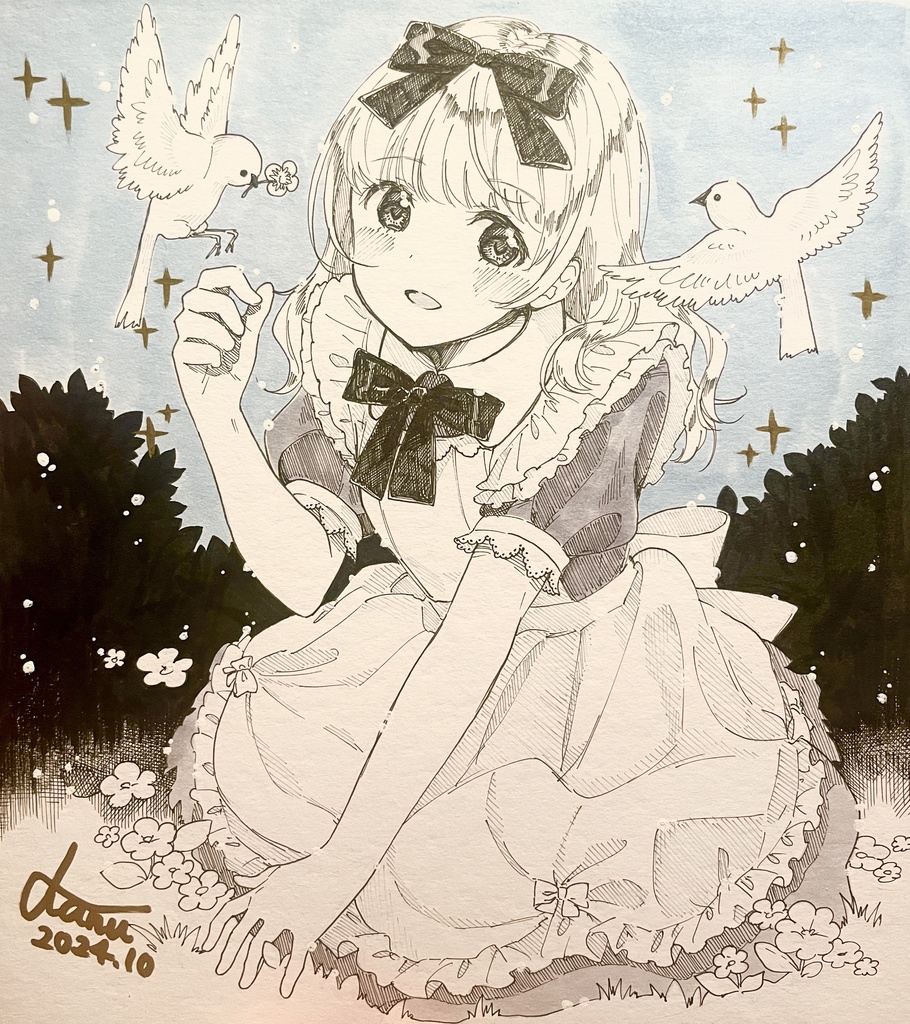 【オリジナル】リクエスト手描き色紙