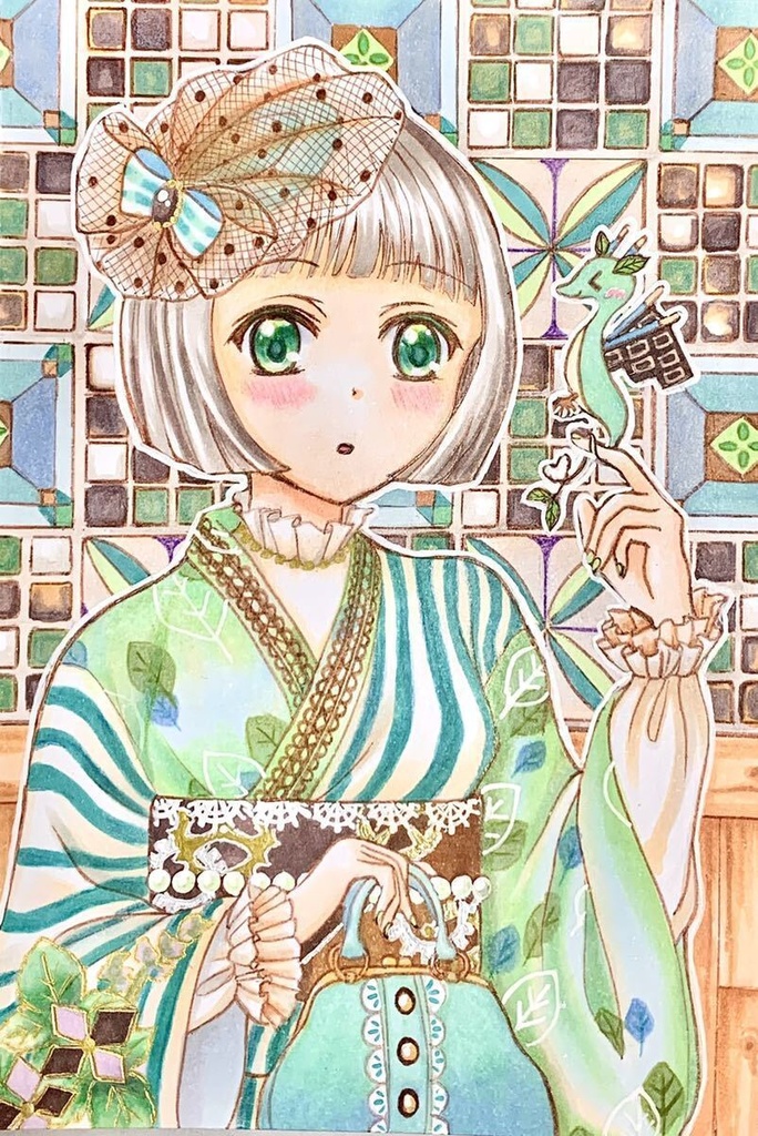 チョコミント ハガキサイズ 原画