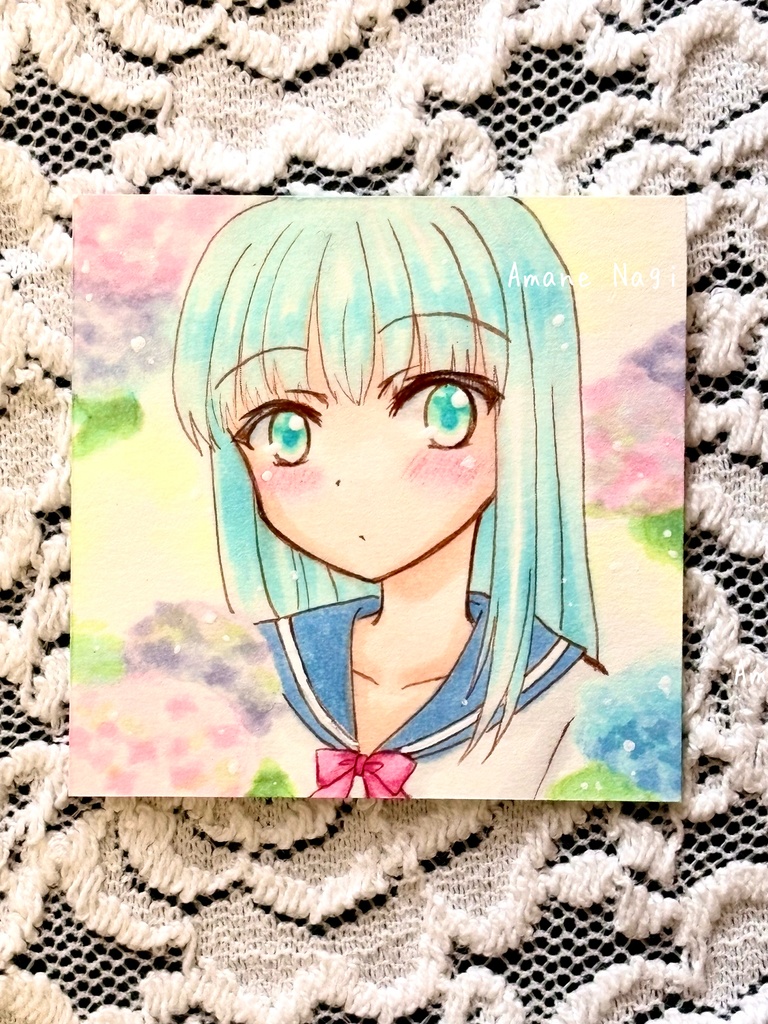 ミニ額原画 アジサイ