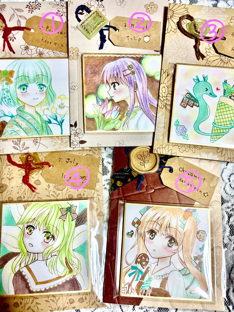 豆色紙 ドローイング各種