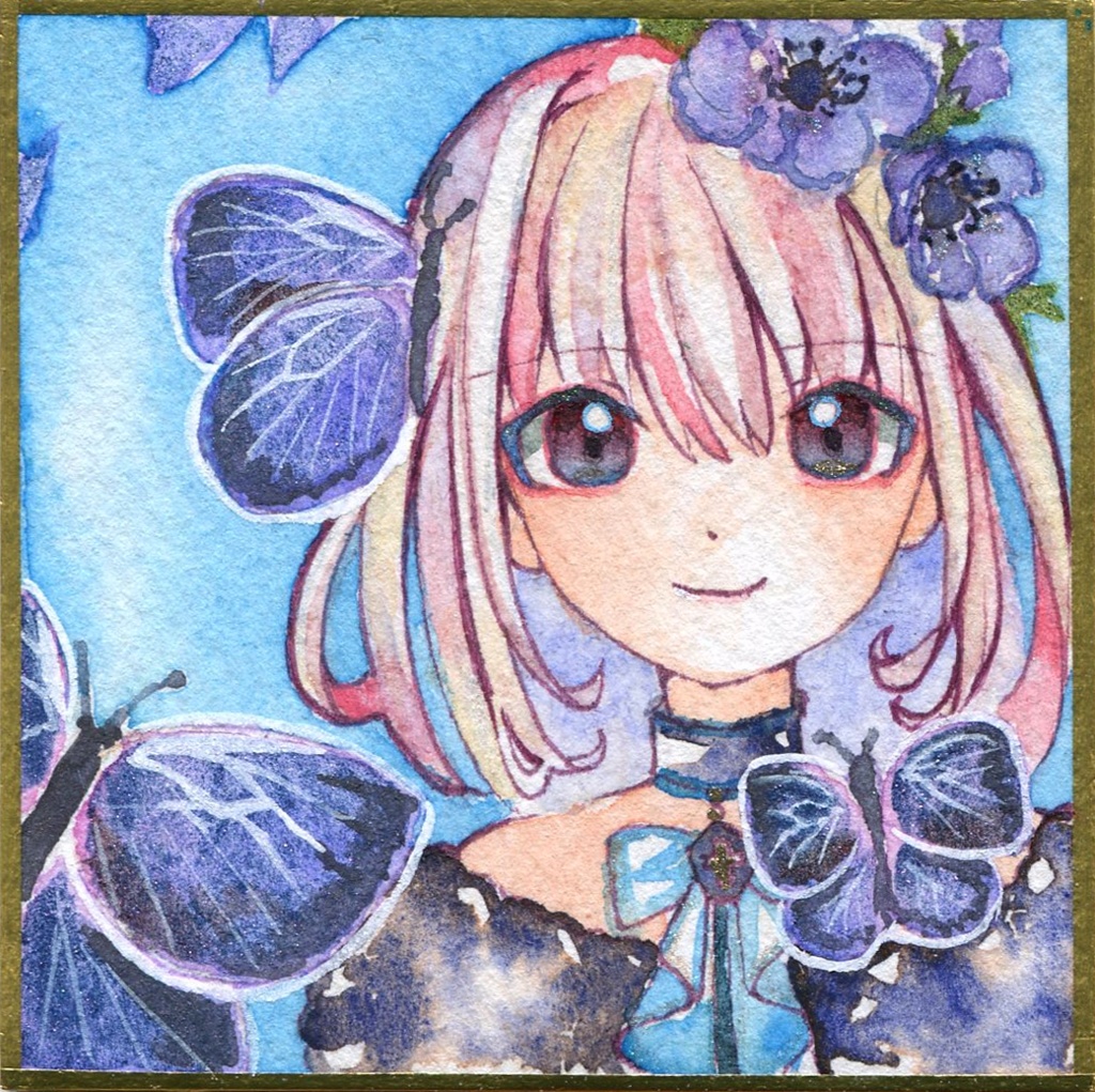 【豆色紙原画】蝶